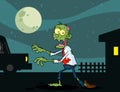 Zombie Cartoon Character Walking In ÃÂ¢he Night